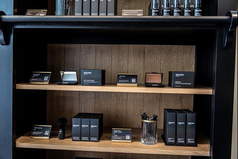 Products on display in the new War Paint For Men store on London's Carnaby Street